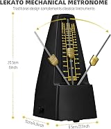 LEKATO Mechanical Metronome Classic Pyramid Black PPS Precision 0.99% view 2