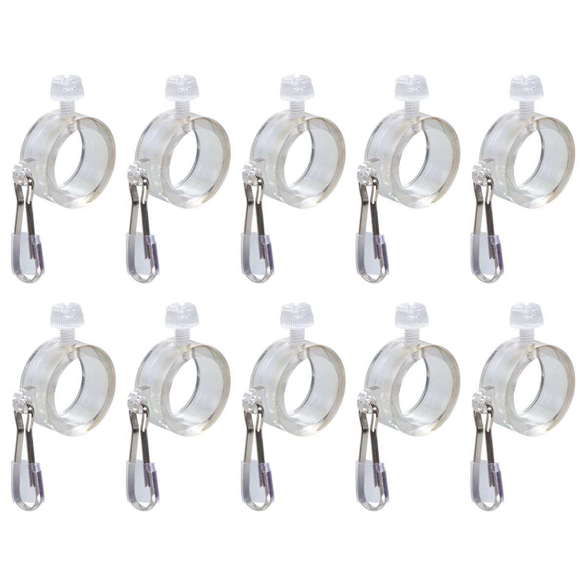 Cabilock 10 Pcs 1 Inch Flagpole Mounting Rings Banner Mounting Ring Flag Rings Fasteners for Outdoor Supplies (White, Hook Style)