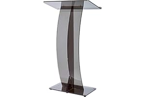 AdirOffice Black Acrylic Podium, Ideal for use as Pulpits for Churches, Podium Stand for Wedding, or as Acrylic Lectern