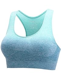 RUNNING GIRL sostén deportivo para dama con espalda cruzada, acolchado, ombré, sin costuras, sujetador de yoga, de impacto medio, para correr, para correr
