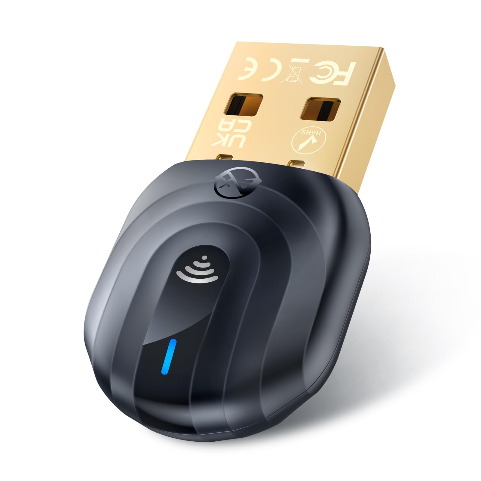 ZEXMTE USB Bluetooth Adapter for PC with FPC Antenna, 50M Long Distance Stable Signal Bluetooth Dongle, Plug & Play for Desktop Laptop, Windows 11/10/8