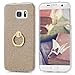Badalink Galaxy S7 Edge Case (NOT for S7) Ring Holder Kickstand Shockproof Drop Protection TPU Bumper with Detachable Shiny Shell Slim-Fit Protective Cover for Galaxy S7 Edge (Gold)