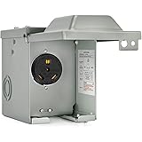 Kohree 30 Amp RV Power Outlet Box, 125 Volt Enclosed Lockable Nema TT-30R RV Outdoor Electrical Receptacle Panel, Weatherproo