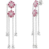 Hand-Enameled Kashmiri Style Chandelier Earrings for Women | Navicia Rosa Collection | Traditional Indian Ethnic Statement Earrings for Bridal & Festive Wear