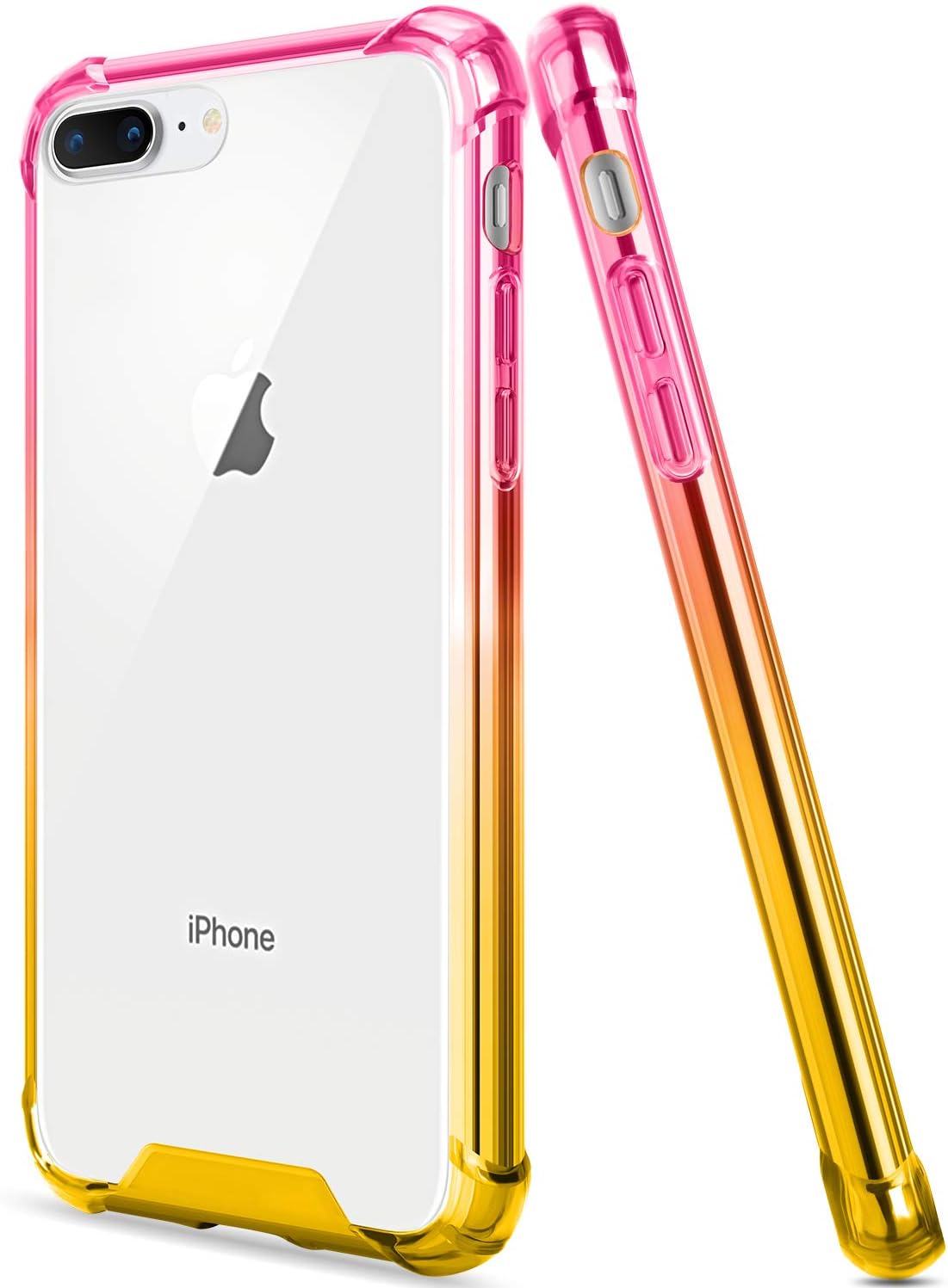 SALAWAT for iPhone 7 Plus Case, Clear iPhone 8 Plus Case Cute Anti Scratch Slim Phone Case Cover Reinforced TPU Bumper Shock Absorption Protective Case for iPhone 7/8 Plus (Pink Gold)
