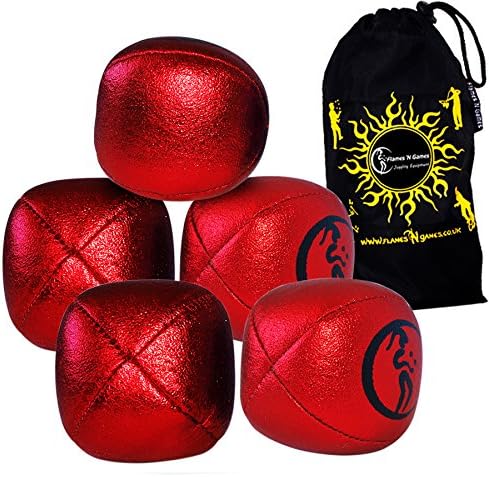 Flames 'N Games Metallic leather Juggling balls set of 5 - Image 3