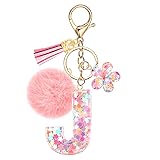 JSRQT Initial Letter J Keychain for Girls, Cute