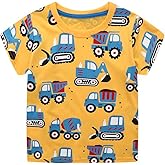 Warmbaby Construction Shirts Toddler Boy Kids Short Sleeve T Shirts Truck