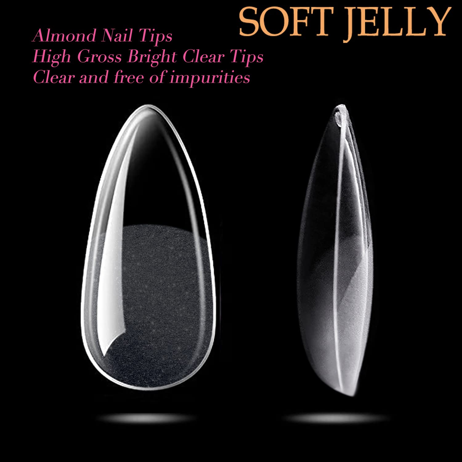 UNA GELLA Almond Fake Nails 216pcs Almond Press on Nails Pre-shape Nails Tips for Full Cover Acrylic French False Nails For Nail Extension, DIY Salon 12 Sizes Gelly Tips - Image 5