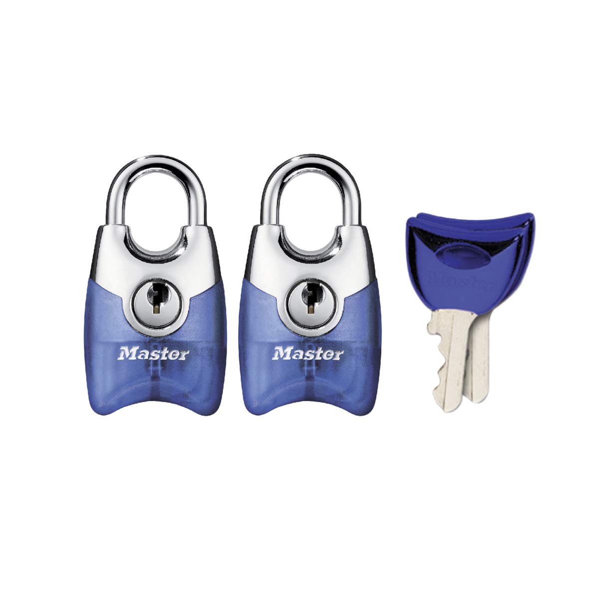 Master Lock 4630EURTAST Pack of 2 Fusion Padlocks with Key and Shrouded Shackle, Random Color, 4,4 x 2 x 1,4