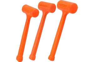 JAPCHET 3Piece Dead Blow Hammer Set, 1lb/16oz, 2lb/32oz, 3lb/48oz Dead Blow Hammer Unibody Molded, Unicast Deadblow Mallet with Checkered Grip