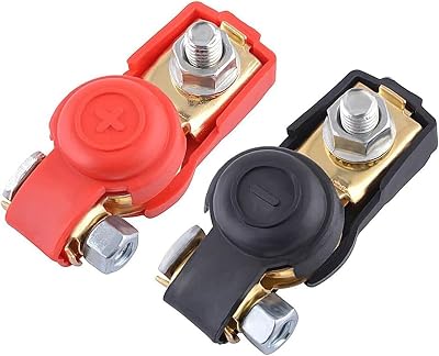 Shudyear 12V 3-Way Battery Terminal Connectors Copper Plate Negative Positive