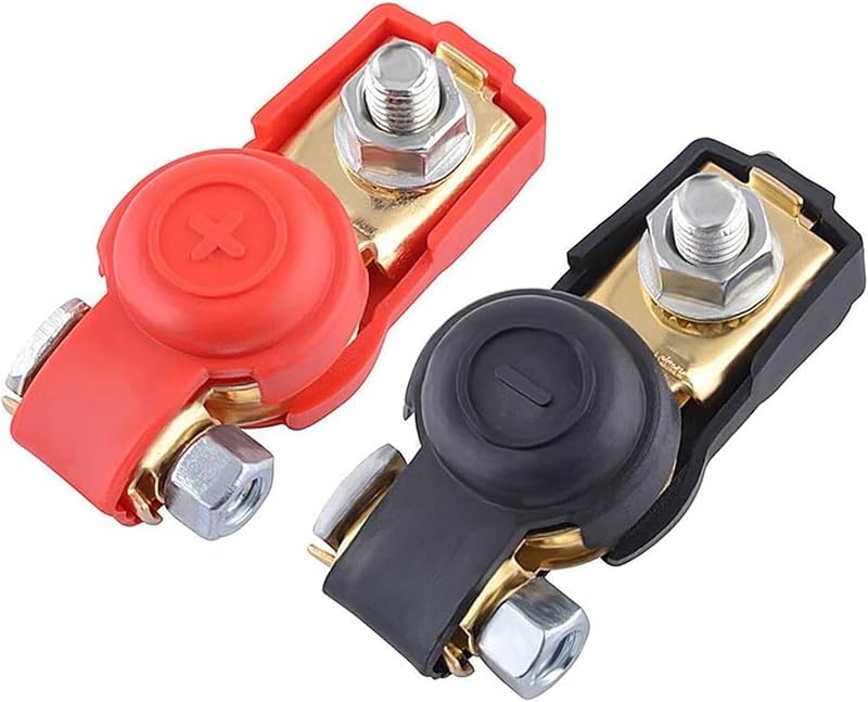 Shudyear 12V 3-Way Battery Terminal Connectors Copper Plate Negative Positive