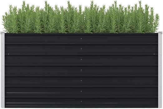 vidaXL Jardinera de Acero Galvanizado Marrón Macetas Tiestos Casa ...