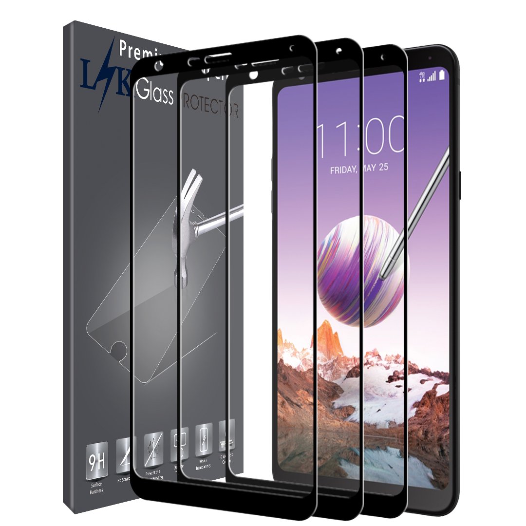 LK [3 Pack] Screen Protector for LG Stylo 4, [Full Cover] Tempered Glass with Lifetime Replacement Warranty