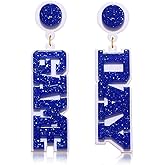 Game Day Earrings for Women, Acrylic Football Earrings Game Day Accessories Team Sports Fan Earrings Football Team Gifts