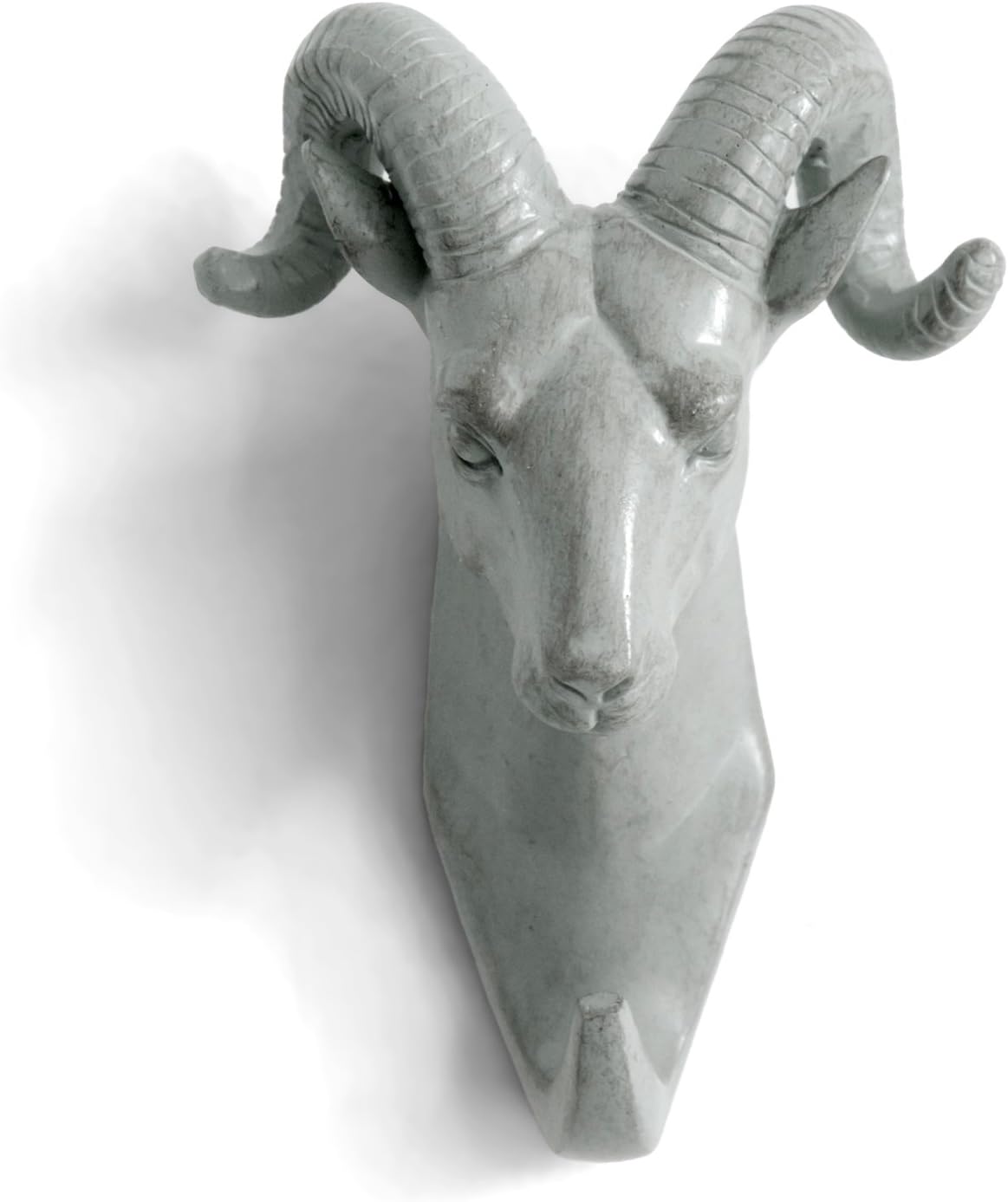 Sheep Head Single Wall Hook/Hanger Animal Shaped Coat Hat Hook Heavy Duty, Rustic, Decorative Gift, Grey
