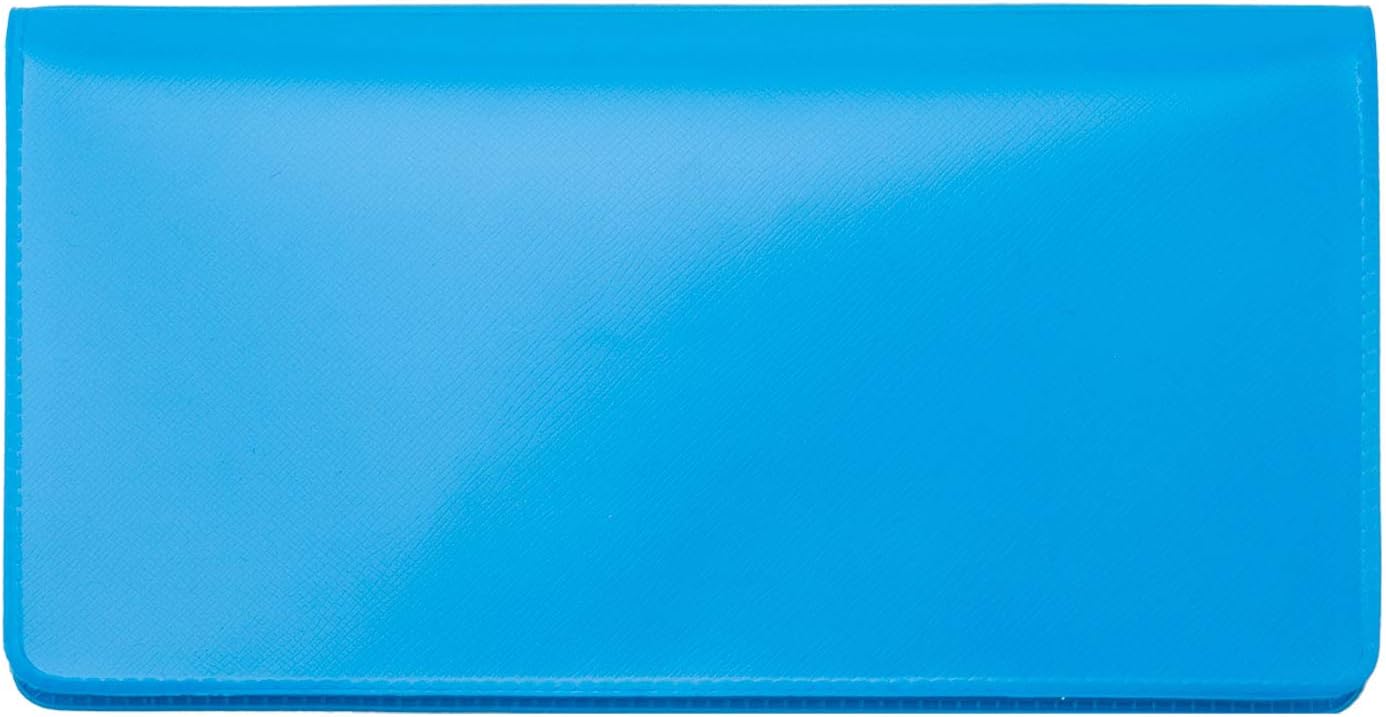 Sky Blue Vinyl Checkbook Cover, Top Tear Personal Vinyl Checkbook Cover: Office Products