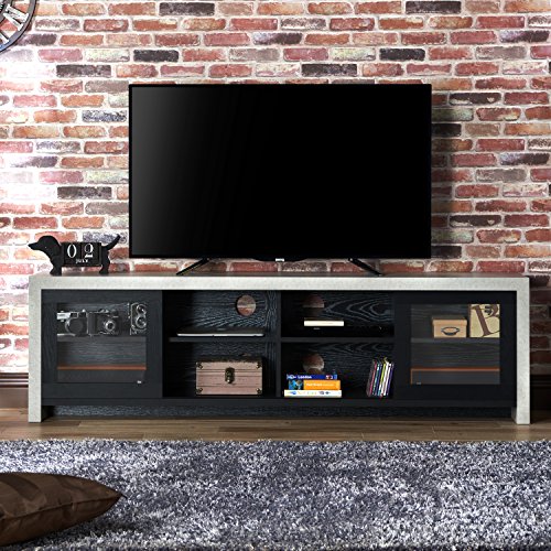 247SHOPATHOME FGI-1780C1 Nouel Entertainment-Center, Black/Cement - Thumbnail 3