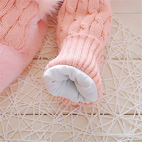 DORAMI Baby Girls Winter Autumn Cotton Warm Cotton Jacket Coat (US Size 4T, Pink) - Thumbnail 3