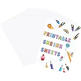 Benvo 12 Sheets Printable Shrink Sheets Shrinky Art Film A4 Shrinkable Paper Film Plastic for Inkjet Printer Sanded Shrink Sh