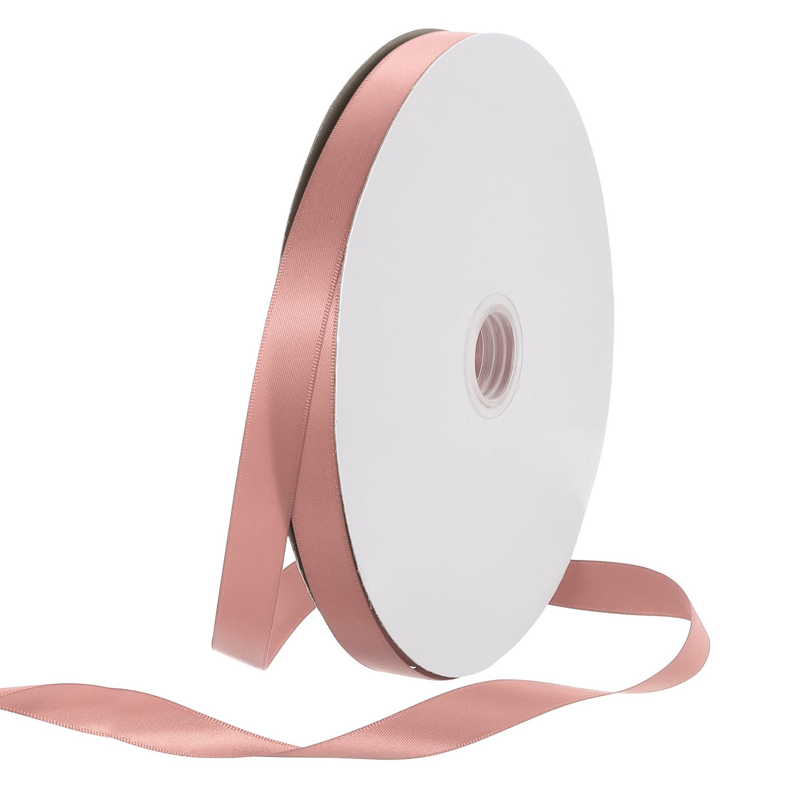 Rebower 15mm Satin Ribbon 91m Thick Double Face Grosgrain Silk Ribbon, [for Gift Wrapping, Hair Bows, Wedding, Cake, Flower] - 100 Yard/300ft/ Rose Pink