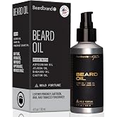 Beardbrand Beard Oil, Bold Fortune, 4oz | Jojoba, Castor Oil soften stubble, condition skin &amp; promote beard growth. Temple Smoke Scent, 1.7 fl oz.