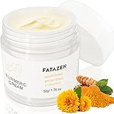 FATAZEN Turmeric Face Cream with Hyaluronic Acid & Aloe Vera for Acne-Prone Skin, Non-Comedogenic Daily Brightening Turmeric Moisturizer, Tea Tree Cream Calming Redness & Balancing Oily Sensitive Skin