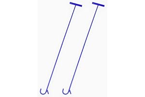 AUTOSwpozo 5th Wheel Pin Puller, 2 Pack 42" Solid Steel Chrome Plated 5th Wheel Puller Hook, Heavy Duty 5th Wheel Puller w/Hook (Blue)