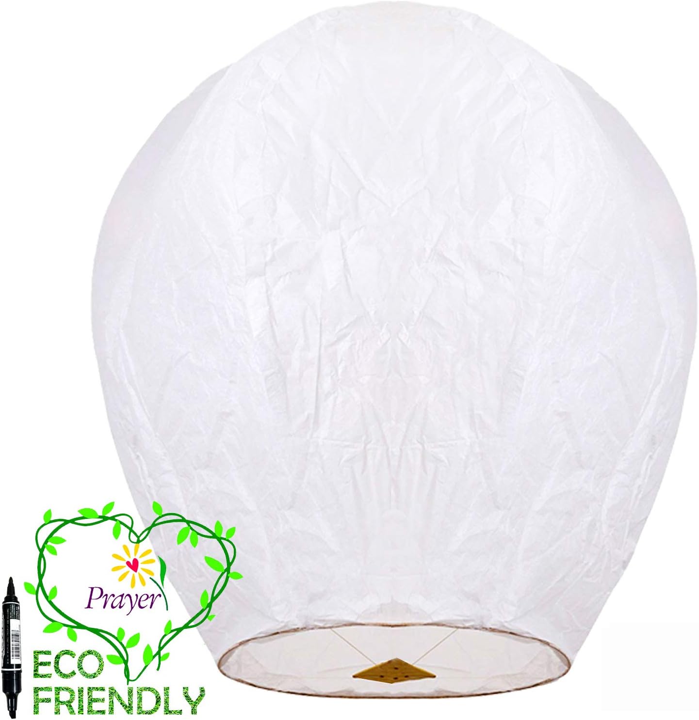 Chinese Lanterns & Sky Lanterns (5 Pack) + Marker Pen ECO Friendly 100