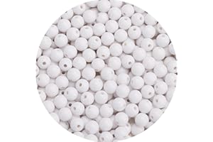 BONNY BOXX 500PCs 8MM Smooth White Acrylic Round Beads, Round Acrylic Balls Gumball Beads, Bubblegum Beads Chunky Beads, Plastic Resin Beads for Necklace and Bracelet Making, Crafting Supplies