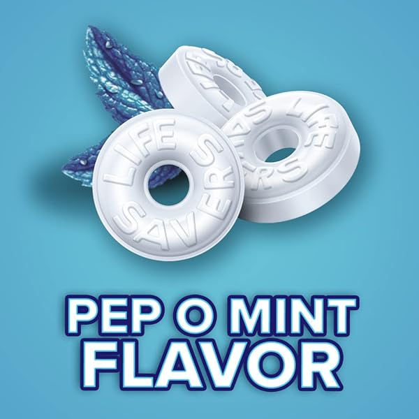 LIFE SAVERS PEP-O-MINT PEPPERMINT HARD CANDY INDIVIDUALLY WRAPPED, PARTY SIZE BULK HARD CANDY, 44.93 OZ BAG