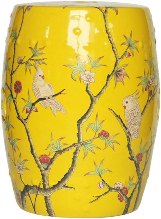 YZjk Shoe Stool American Country Flower and Bird Ceramic Drum Stool New Chinese Stool Home Creative Dressing Shoe Bench Furniture (Color : B)