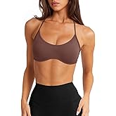 LASLULU Womens Sexy Y Back Sports Bra Padded Racerback Spaghetti Strap Workout Yoga Gym Athletic Bras Tops Bralettes