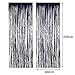 4 Pack Foil Curtains Metallic Fringe Curtains Shimmer Curtain for Birthday Wedding Disco Party Decorations (Black)