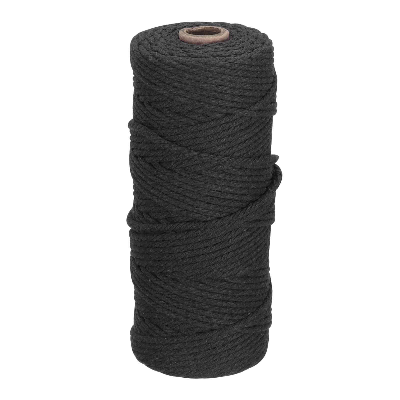 DMiotech 3mm x 100M (109 Yard) Black Natural Cotton Macrame Rope, Wall Hanging Handmade 2 Strands Twisted Macrame Cotton Cord for Plant Hangers, Gift Wrapping Wedding