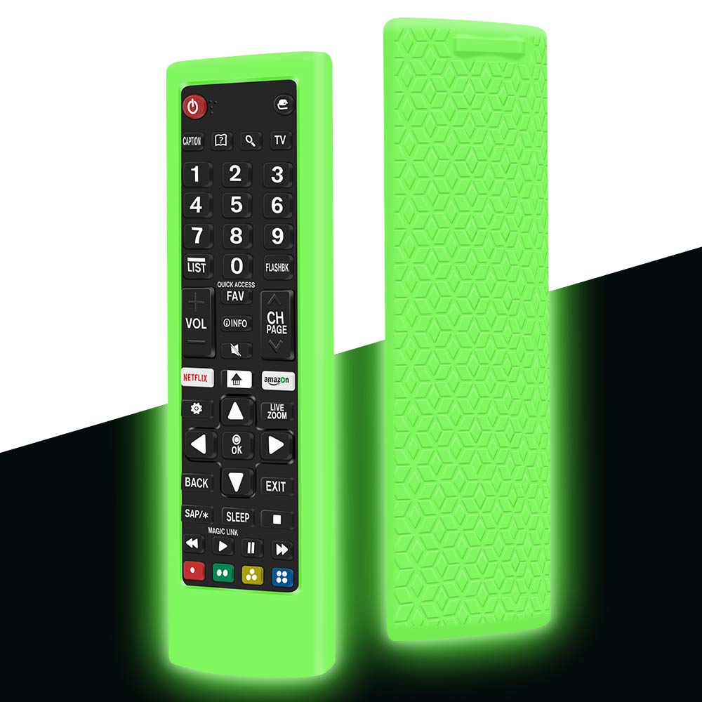 Protective Case for LG AKB75095307 AKB75375604 AKB74915305 Remote Control, Silicone Anti Slip LG Smart TV Remote Case Cover Skin Holder Sleeve Protector Sleeve Holder (Glow Green)