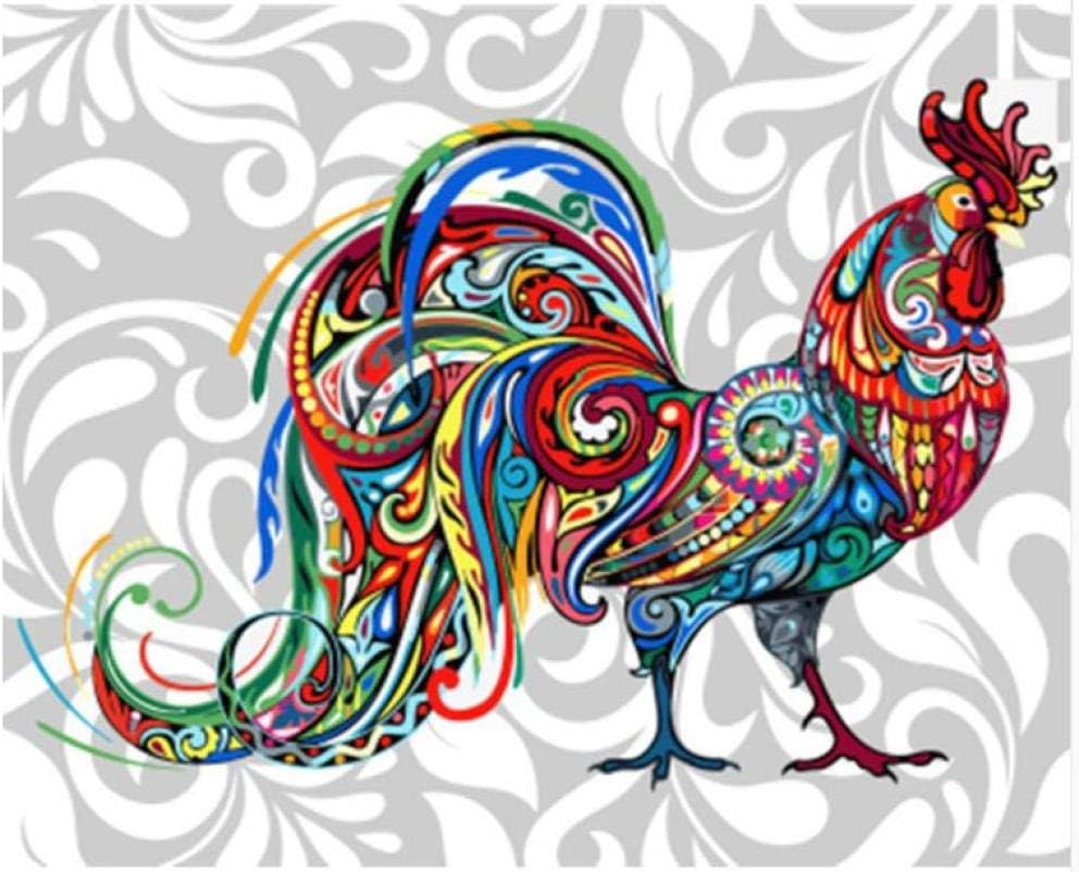 Paint By Numbers For Adults And Kids Colored Cock Print Diy Oil Painting Gift Kits Pre-Printed Canvas Art Home Decoration Painting Paintworks -Victoria Harbor 16 * 20 Inch