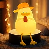 COBIKU Cute Duck Night Light - 7 Color Squishy Silicone Duck Lamp, Rechargeable Portable Tap Control Duck Light for Bedside Room Decor Gift for Birthday Christmas