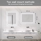 Dripex LED Bathroom Mirror 1000x600 mm Backlit Dimmable Anti-Fog 3 Color view 6
