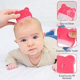 Aolso Baby Hair Comb 2PCS Silicone Toddler Brush Set Pink view 3