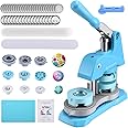 Button Maker Machine Multiple Sizes, 300 Pcs 1''/1.25''/2.25'' Button Press Pin Maker Machine Kit, Badge Making Supplies W/Button Machine, Dies, Badge Refills, Cirle Cutters, DIY Custom Pin Badge