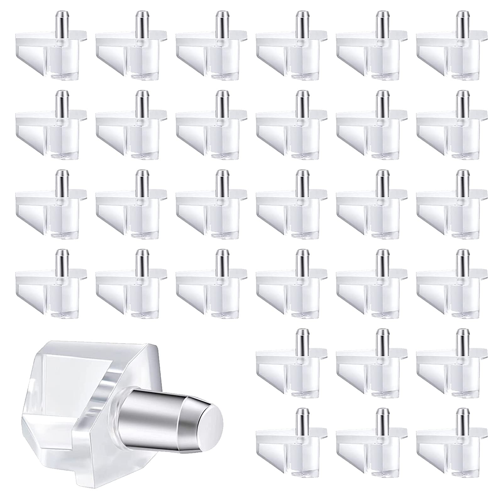 80Pcs Shelf Support 5mm Stud Pegs Plugs Metal Kitchen Shelf Supports Bracket Pins for Cabinet Glass Shelve Wardrobe