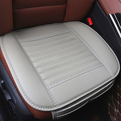 CHIAE Four Seasons Universal Breathable PU Leather Car Interior Seat Cover Car Seat Protection Pad Office Chair Pad (Gray)