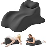 Memory Foam Wedge Pillow for Intimacy Couples, Ergonomic Support Pillow | 27&deg; Angled Sweet Spot Positioning Pillow for Reading, Sleeping, Back Support, Neck &amp; Waist Comfort, Washable Removable Cover