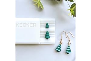 KEOKER Christmas Polymer Clay Bead Roller, Polymer Clay Earrings Tools, Christmas Tree Bead Maker, clay jewelry making tool, helps You make perfectly round beads in 2 sizes (Tree Shape Bead)