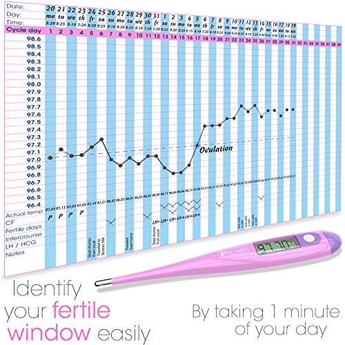 Fertility BBT Thermometer - iProven BBT-271B - 1/100th Accuracy - Trying to Conceive The Natural Way - Track Your Waking Temperature - Ovulation Tracking and Prediction - Thumbnail 2
