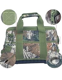 Bolso de herramientas para almacenamiento de boca ancha y abierta con cremallera, resistente al transporte de bolsas.