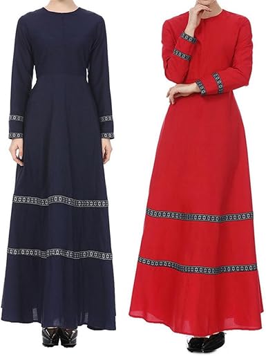 Femme Robe Robe Femme Ete Robe De Soiree Femme Longue Musulman Kaftan Abaya Hijab Femmes Manches Longues En Dentelle Vintage Maxi Dress Xl Marine Amazon Fr Vetements Et Accessoires