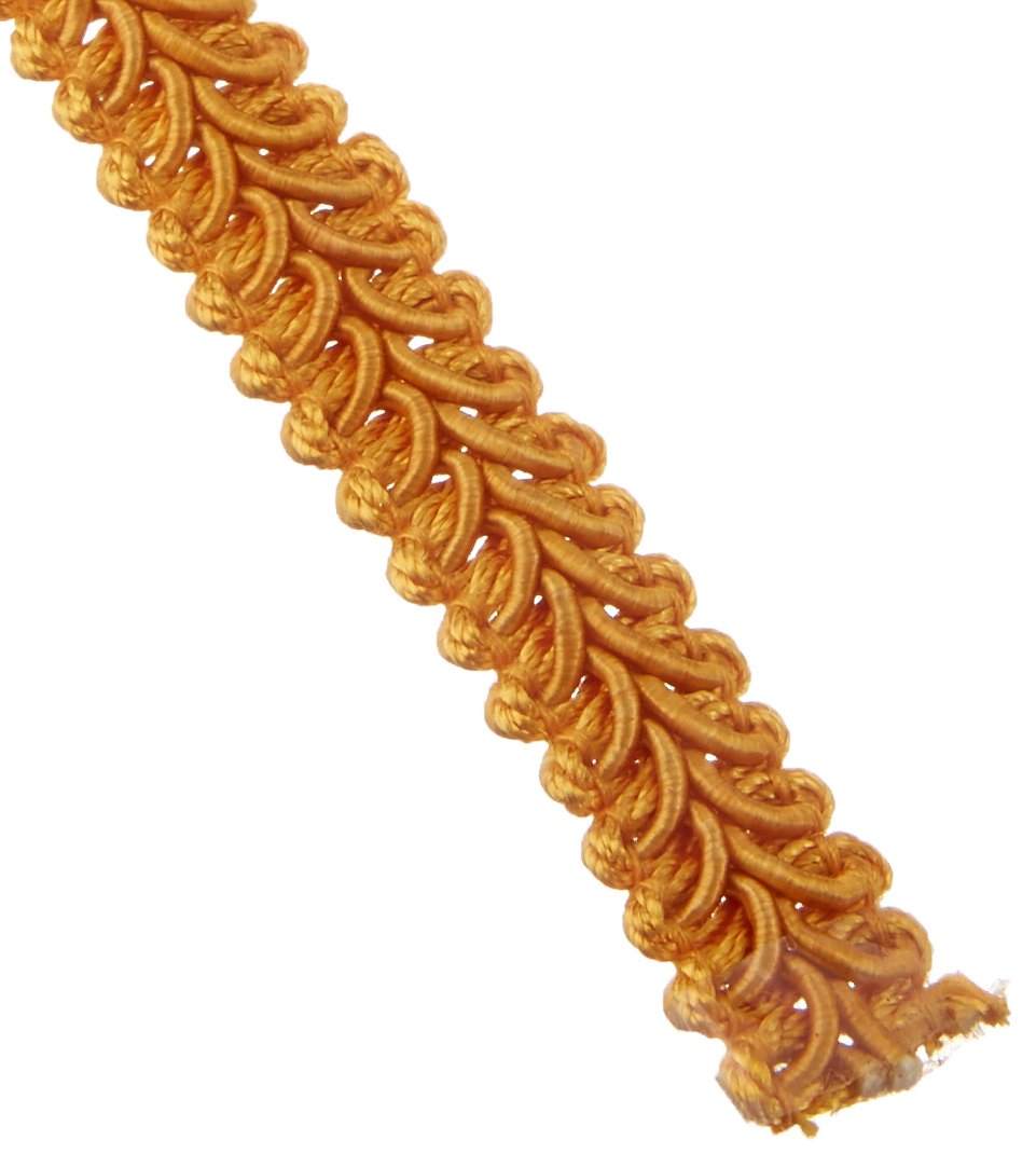 Trims by The Yard Alice Classic Woven Braid Trim, 1/2-Inch Versatile Trim for Sewing, Washable Decorative Trim for Costumes, Home Decor, Upholstery, 20-Yard Cut, Yellow Gold